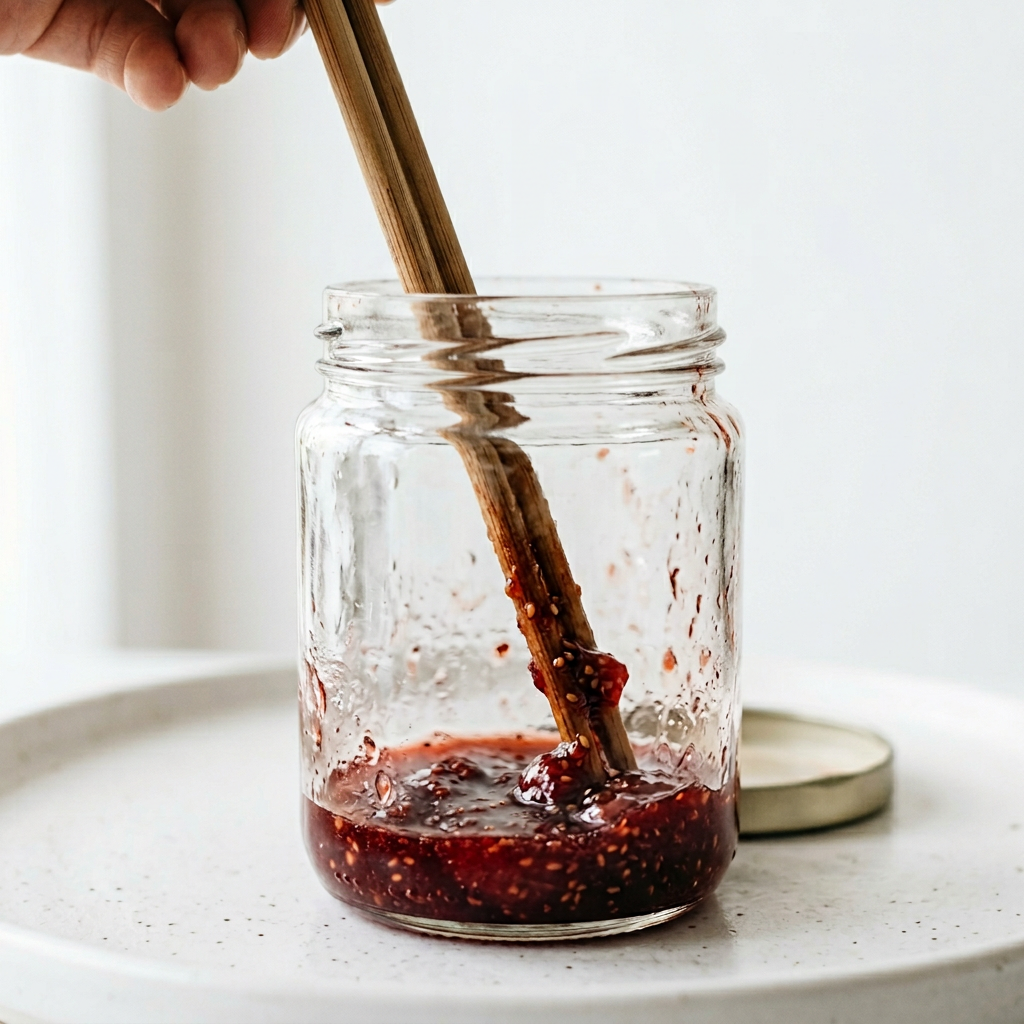 Stir the bottom of a jam jar