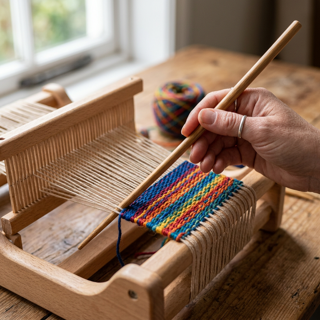 Weave through a small loom