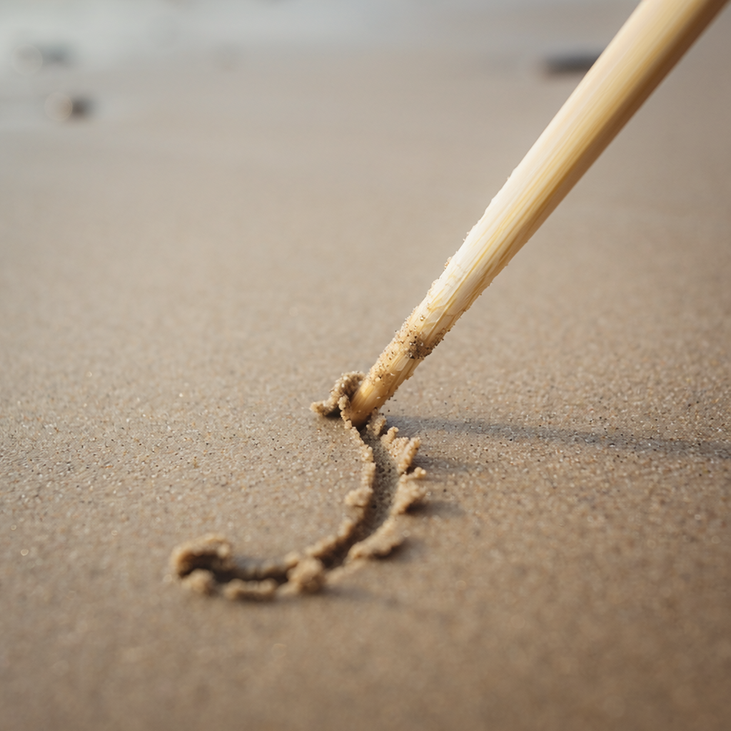Draw in wet sand or concrete