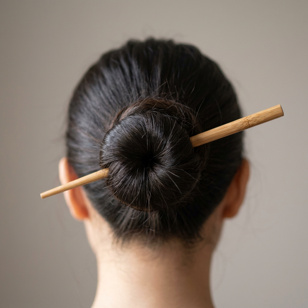 Holding up a hair bun