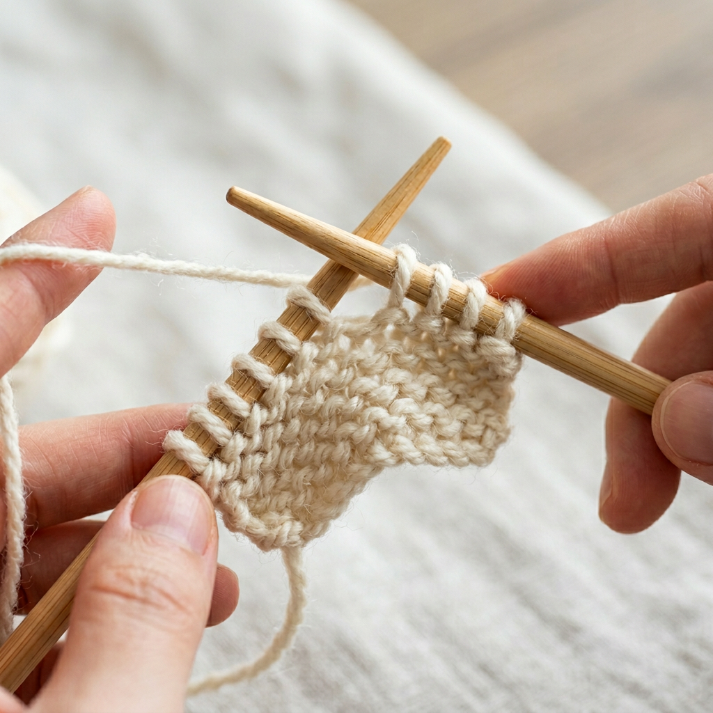 Beginner knitting needle