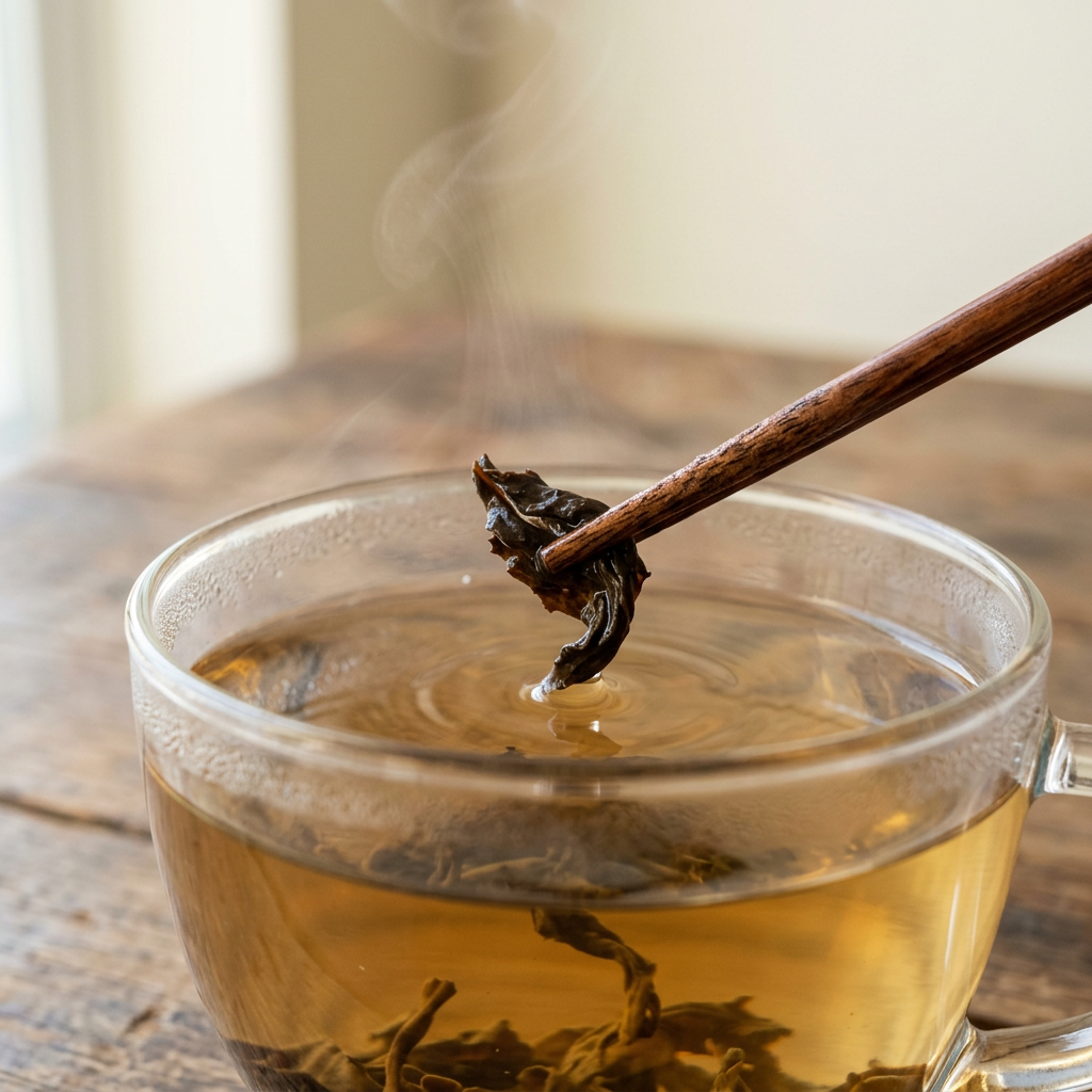 Fish leaves out of tea