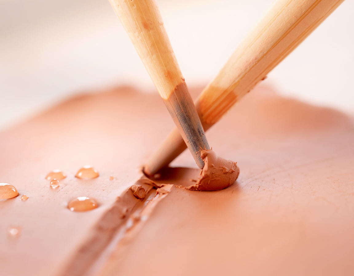 Write in wet clay